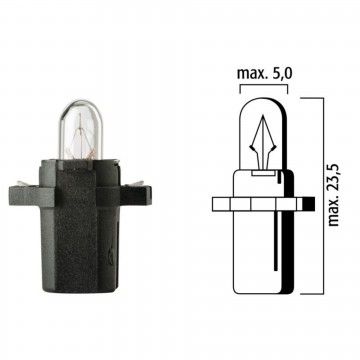 SUPORTE C/ LAMPADA 12V 1,2W BAX10s PRETO
