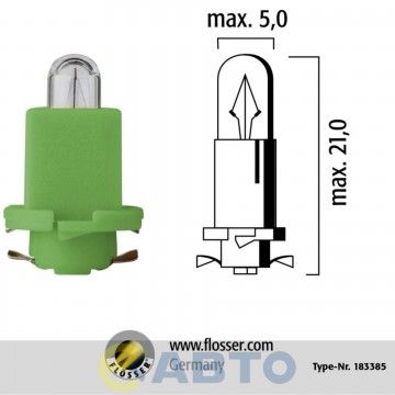 Suporte Lampada VERDE 12V 1,8W