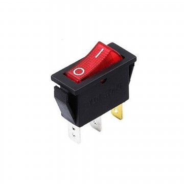 INTERRUPTOR TECLA RETANGULAR VERMELHO 2POS. 3LIG.